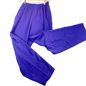 Vintage MAGGIE SWEET Womens L Purple Pull On High Rise Joggers Pants Pockets